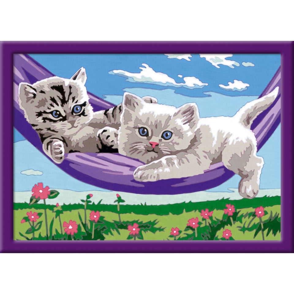 Ravensburger Creart schilderen op nummer kittens  in hangmat