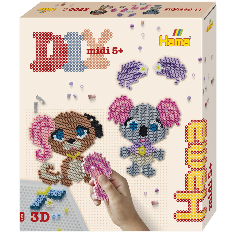 Hama strijkkralen 2500 stuks 3D dieren salon