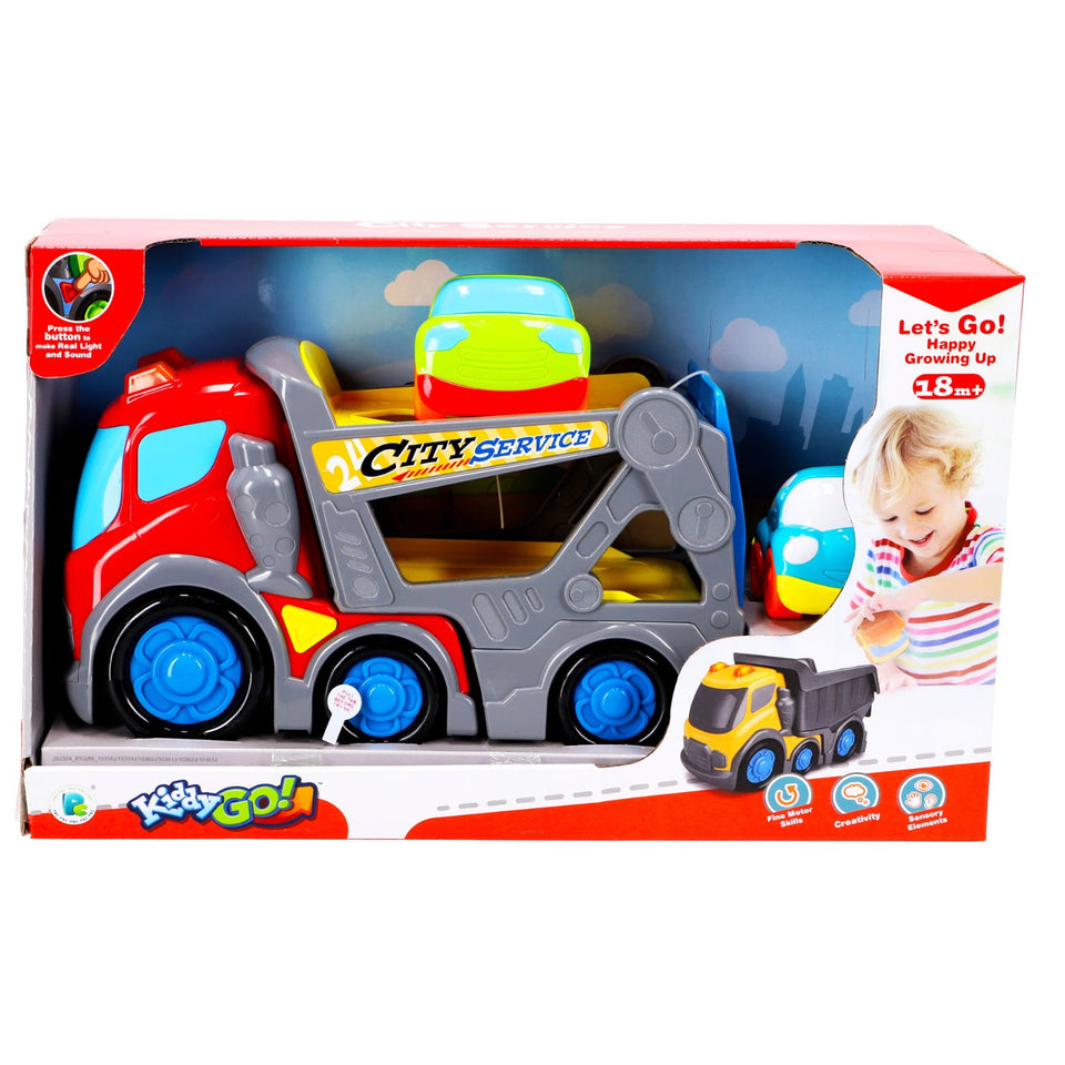 KiddyGo auto transporter 31 cm met licht en geluid