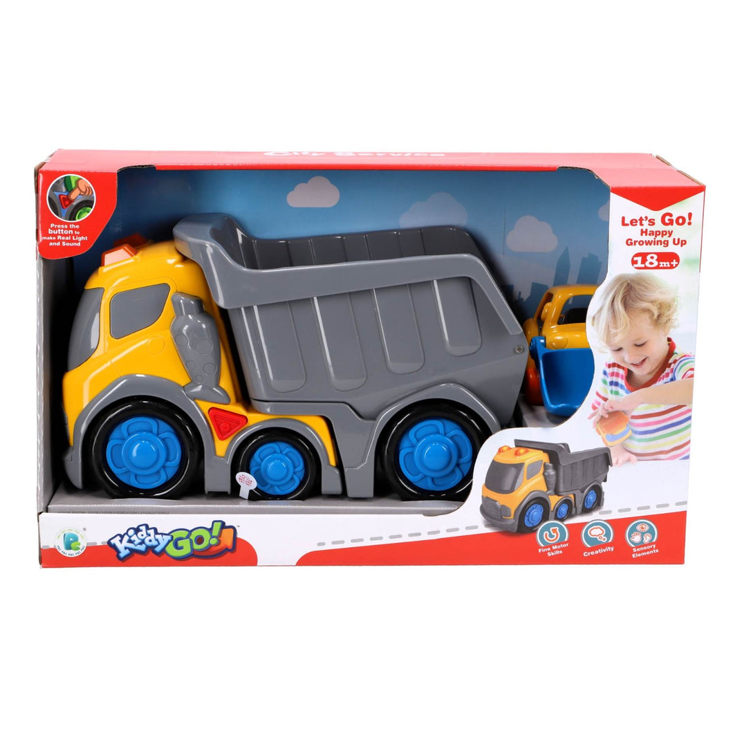 KiddyGo dump truck met licht en geluid 31 cm