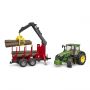 Bruder Tractor John Deere 7R 350 Met Boomaanhanger