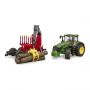 Bruder Tractor John Deere 7R 350 Met Boomaanhanger