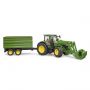 Bruder Tractor John Deere 7R 350 Met Aanhanger