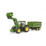 Bruder Tractor John Deere 7R 350 Met Aanhanger