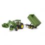 Bruder Tractor John Deere 7R 350 Met Aanhanger