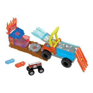 Hot Wheels Monster Trucks Fire Crash Challenge