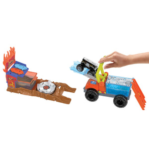 Hot Wheels Monster Trucks Fire Crash Challenge