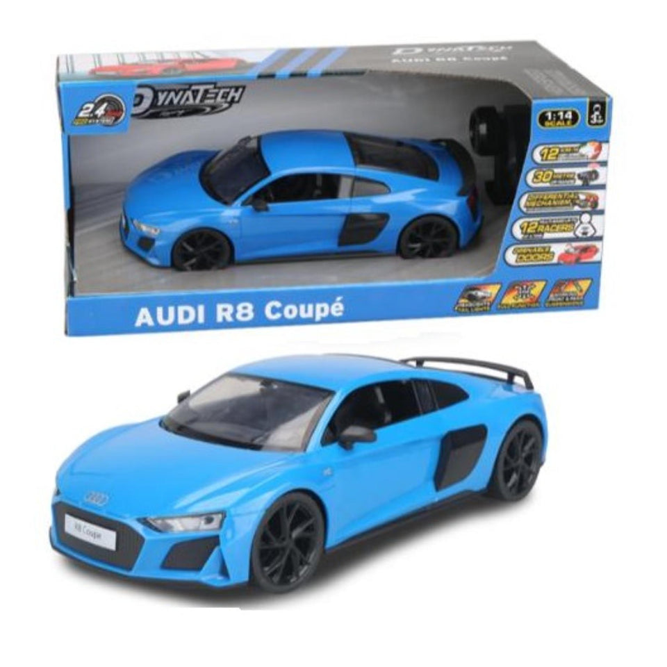 Radiografisch bestuurbare auto audi 1:14 2.4g r8 coupé blauw