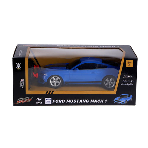 Radiografisch bestuurbare auto ford 1:24 mustang  mach 1 blauw