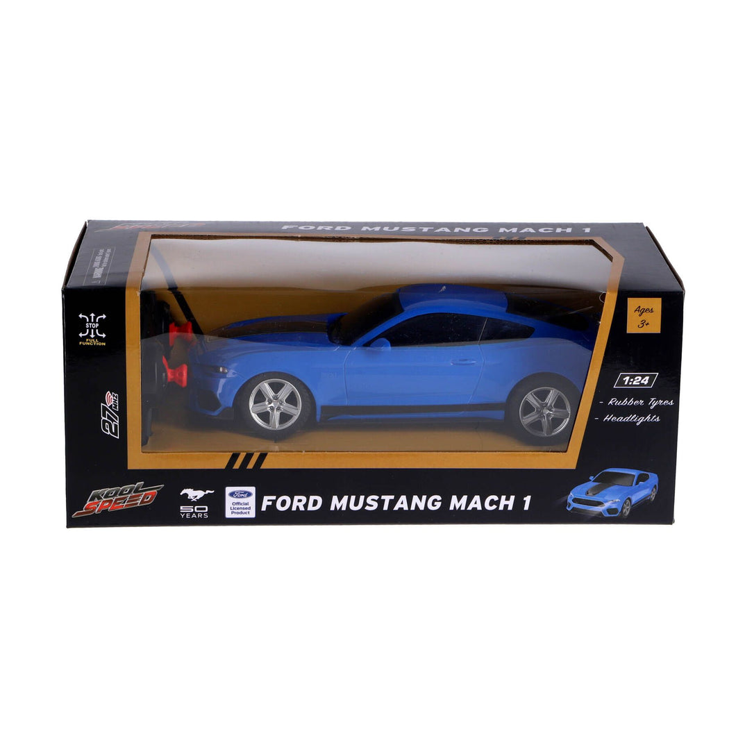 Radiografisch bestuurbare auto ford 1:24 mustang  mach 1 blauw