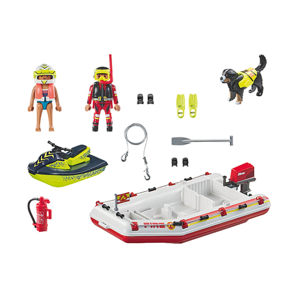 Playmobil 71464 Action Heroes Brandweerboot Met Waterscooter