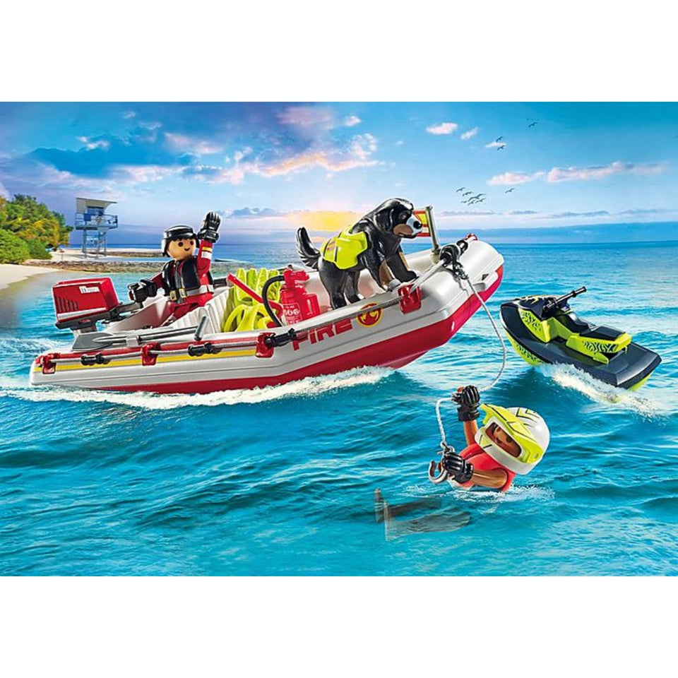 Playmobil 71464 Action Heroes Brandweerboot Met Waterscooter