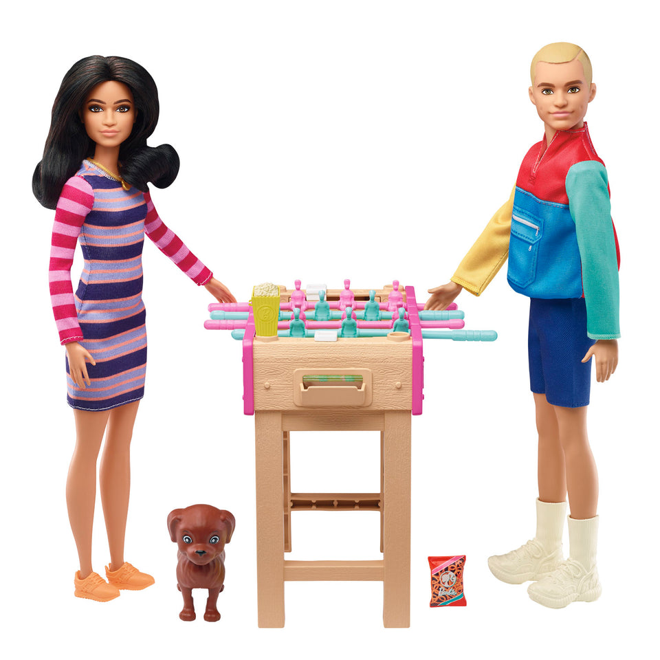 Barbie Mini Playset Voetbaltafel Met Hondje