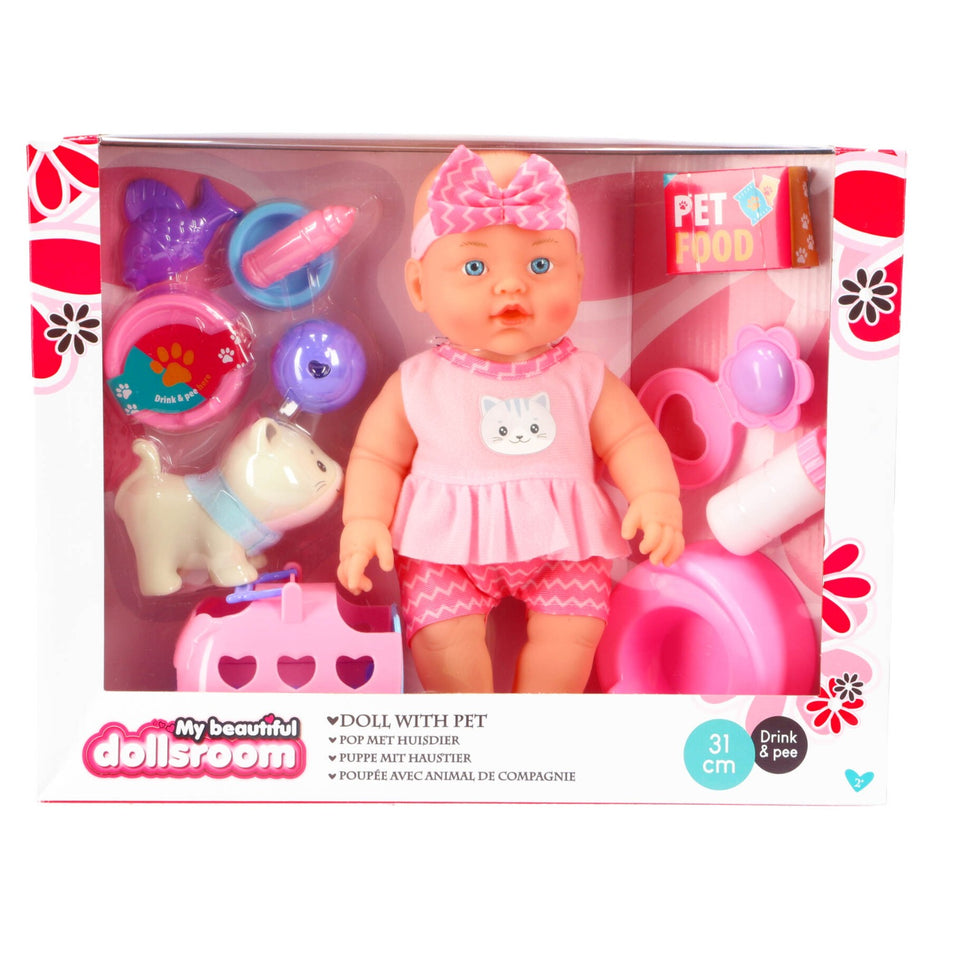 My Beautiful Dolls Room Pop 31cm Drink En Plas 11 Accessoires 2 Assorti