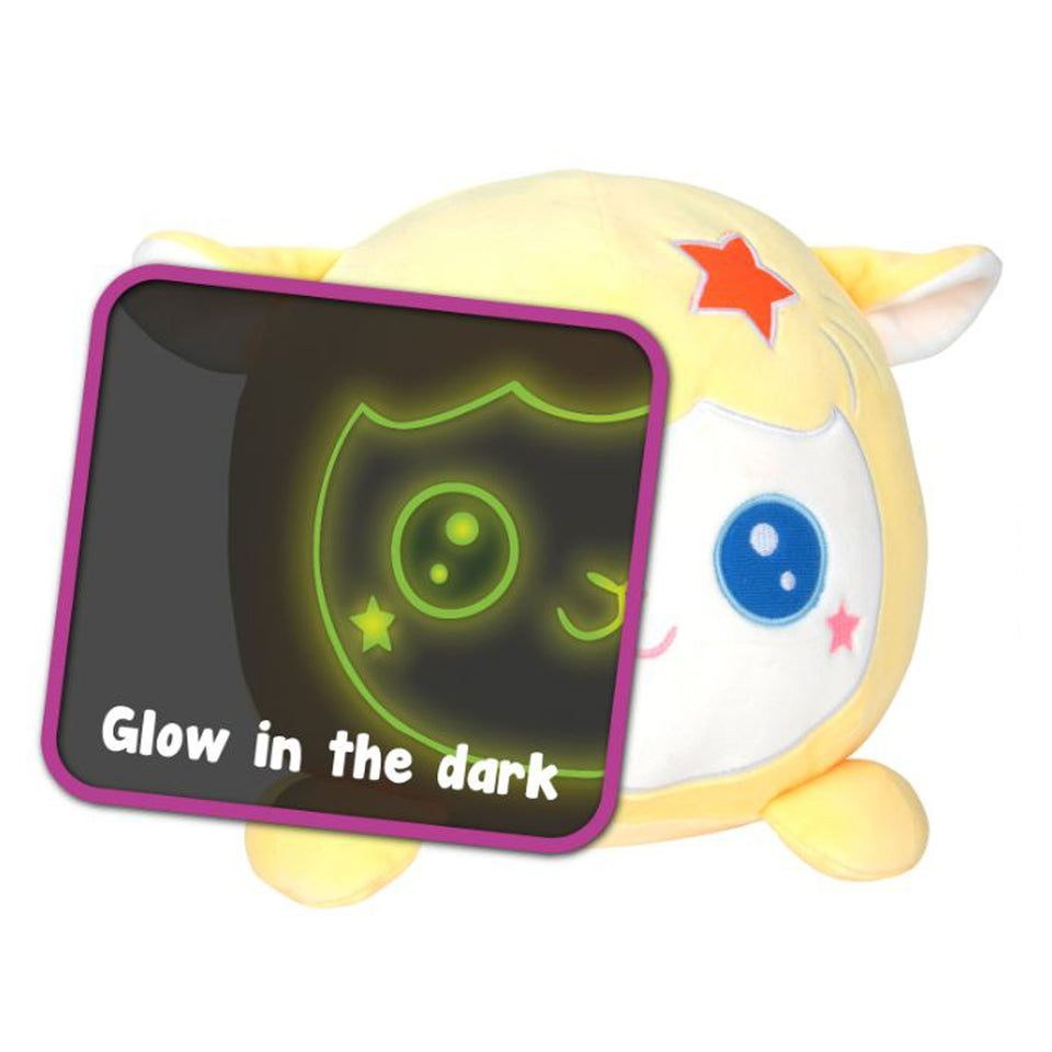 Glow in the dark pluche dier XL 23 cm 6 assorti