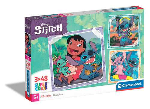 Stitch puzzel 3 x 48 stukjes