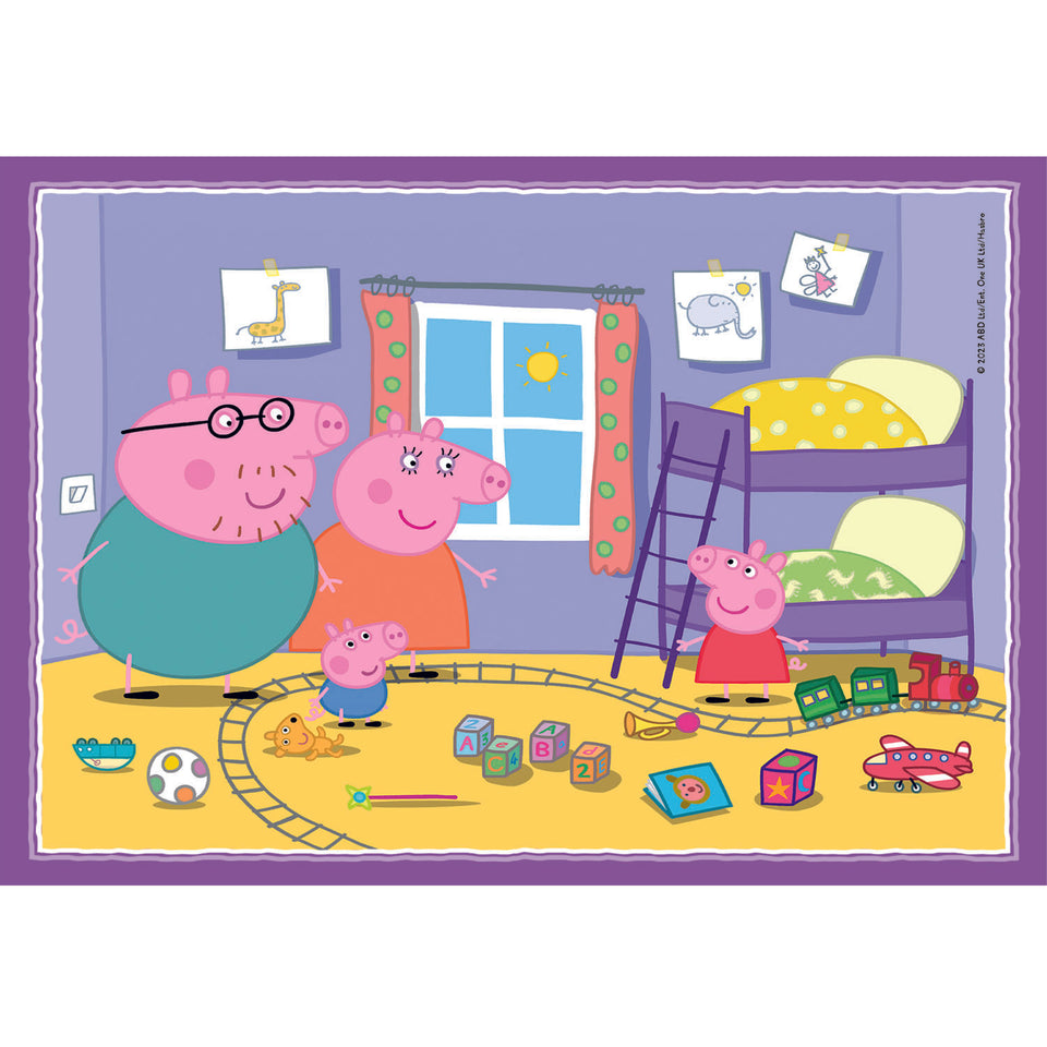 Clementoni Peppa Pig 4 in 1 puzzel 12, 16, 20, 24  stukjes