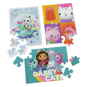 Gabby's Dollhouse Puzzel 3 Pack: Houten Puzzel In  Houten Doos