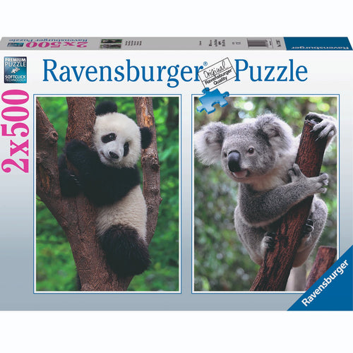 Ravensburger puzzel panda en koala 2 x 500 stukjes