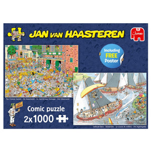 Jan Van Haasteren Puzzel Hollandse Tradities 2x 1000 Stukjes + Poster