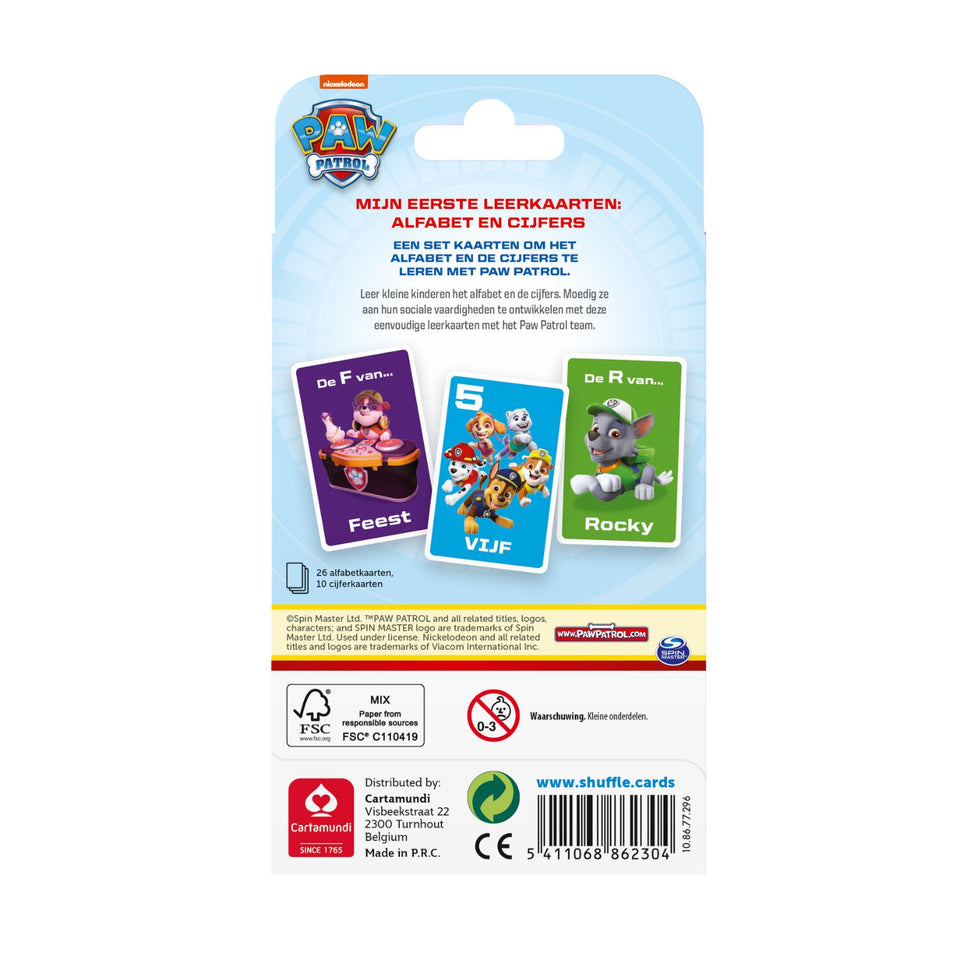 Shuffle Junior Paw Patrol Alfabet/Nummers - Kaartspel