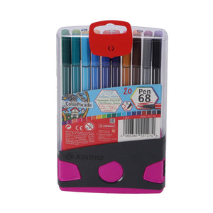 Stabilo Pen 68 Colorparade Antraciet/Roze 20 Kleuren