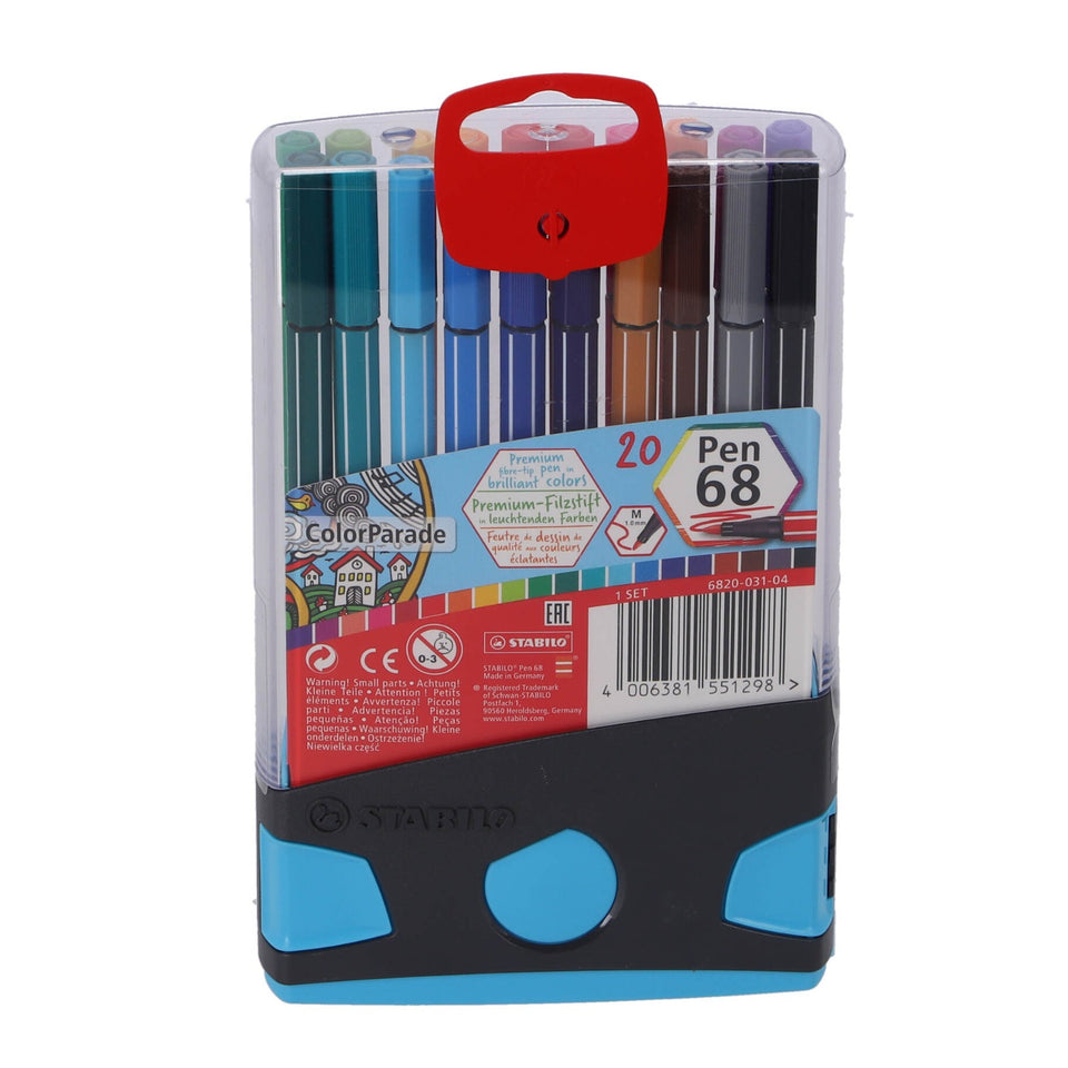 Stabilo Pen 68 Colorparade Antraciet/Lichtblauw 20 Kleuren