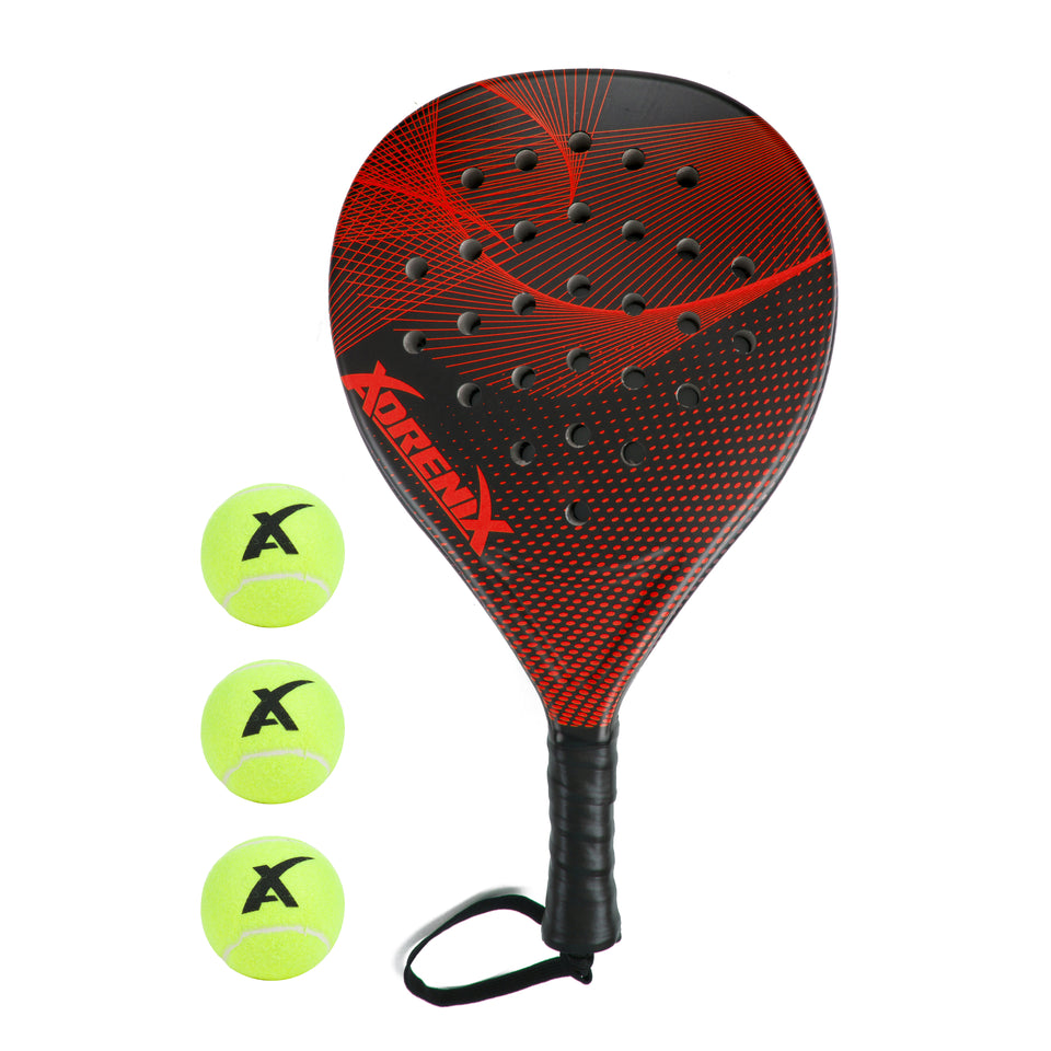 Padelset racket en 3 ballen en 2 asst.