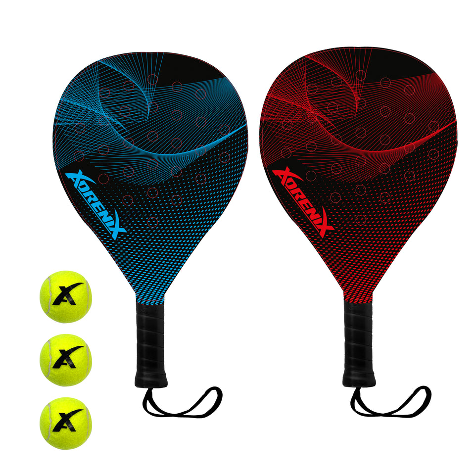 Padelset racket en 3 ballen en 2 asst.