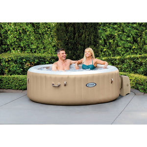 Intex PureSpa Jacuzzi Bubble Massage 4 pers. 196 cm + energy efficient afdekzeil