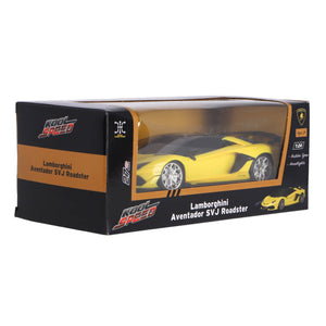 Radiografisch bestuurbare auto lamborghini 1:24 aventador svj roadster geel