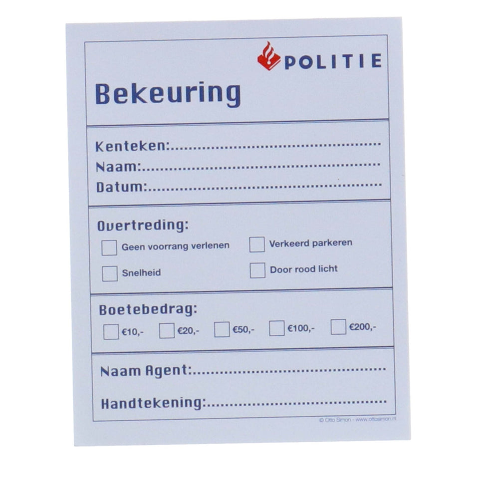 Politie Bonnenboekje