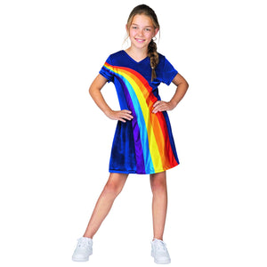 K3 Verkleedkleding Jurk Regenboog Blauw 6-8 Jaar