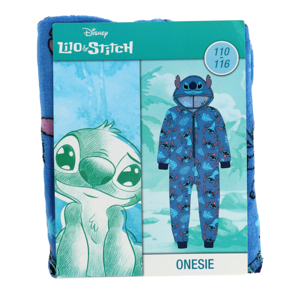 Onesie lilo & stitch blauw maat 110-116