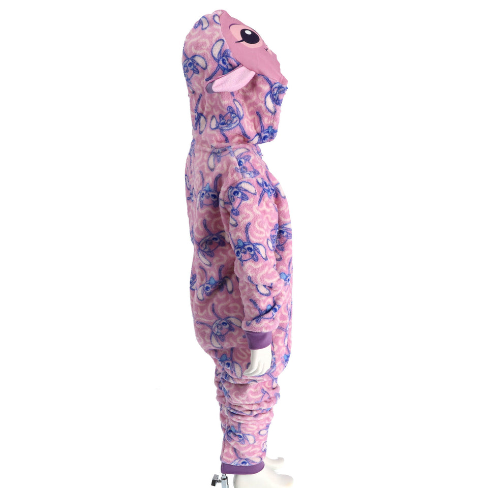 Onesie lilo & stitch roze maat 122-128