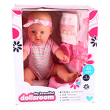 Pop 43 Cm Drink & Plas Met 9 Accessoires Dolls Room