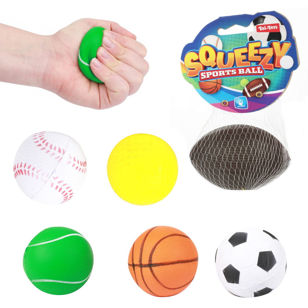 Squeezy sportbal 6 cm 6 assorti