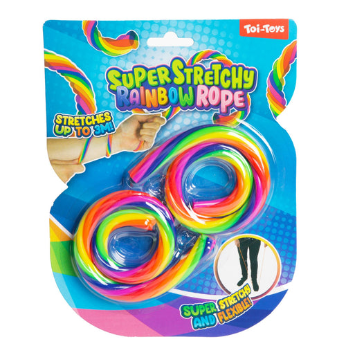 FUN super rekbaar touw regenboog 2 stuks