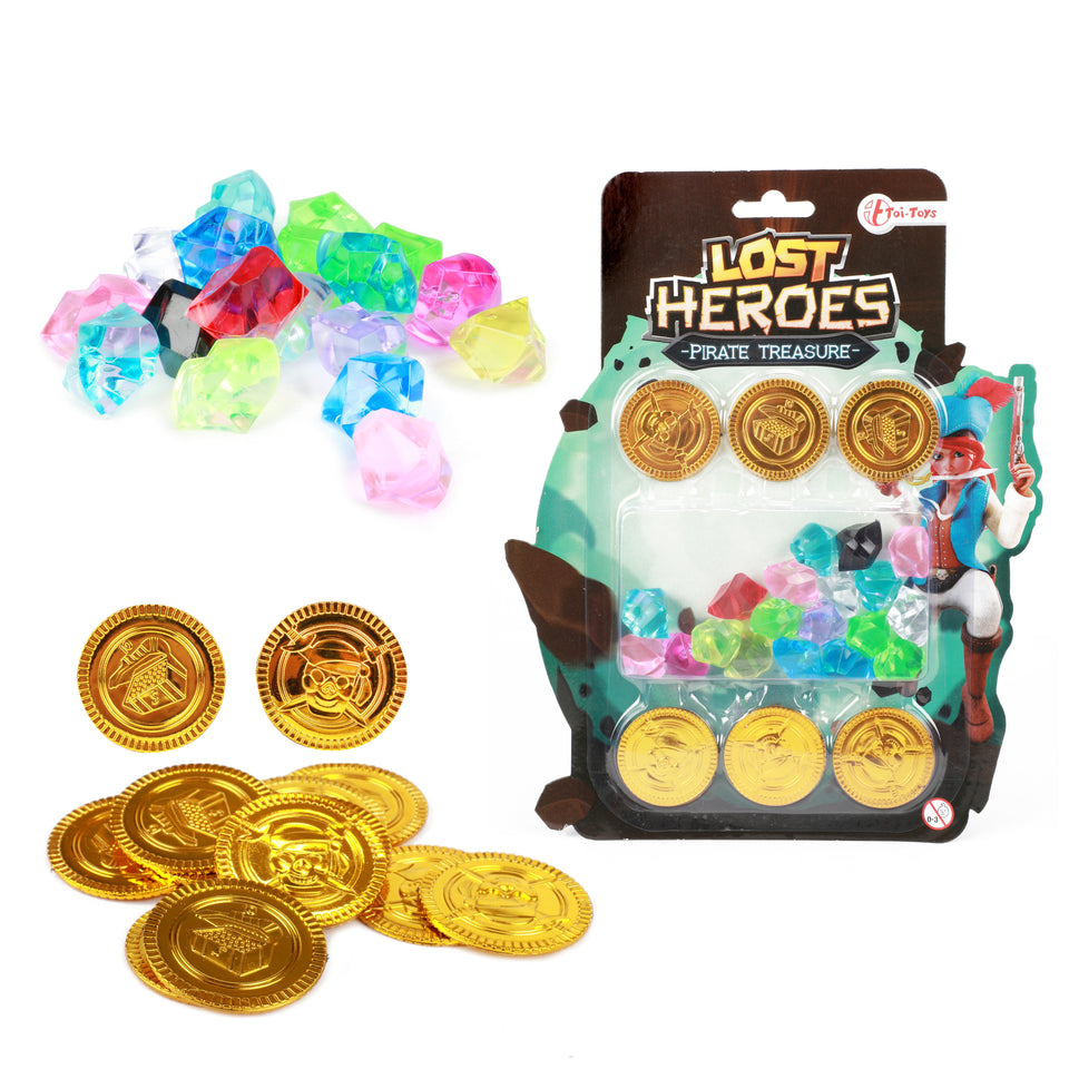 Lost Heroes set gouden munten en diamanten piraat