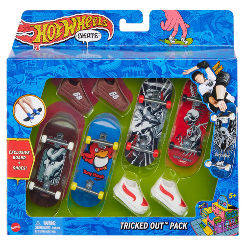 Hot Wheels Skate Fingerboard + Schoen 4-Pack Assorti