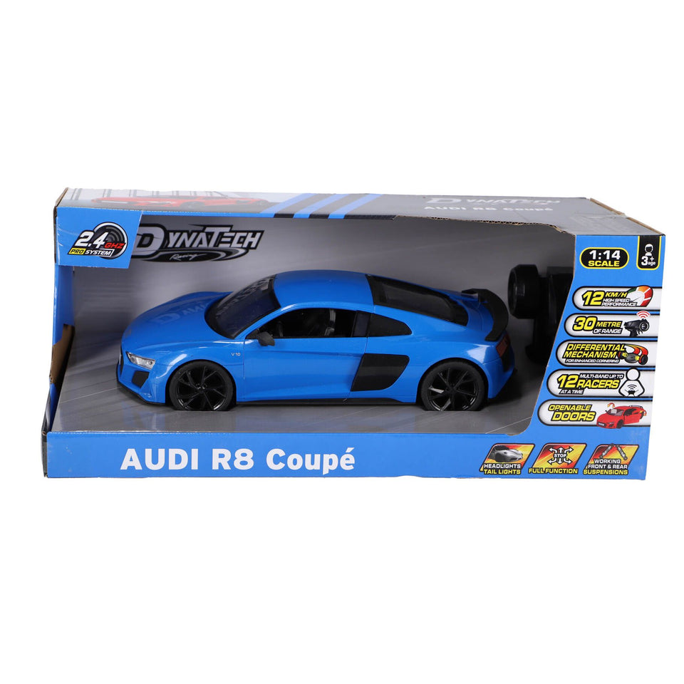 Radiografisch bestuurbare auto audi 1:14 2.4g r8 coupé blauw