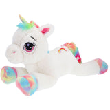 Unicorn pluche Wit Liggend 80 Cm