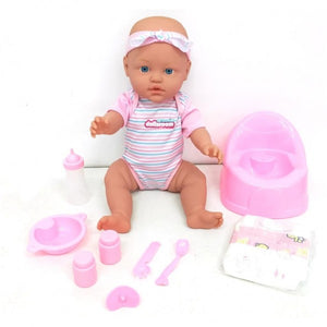 Pop 43 Cm Drink & Plas Met 9 Accessoires Dolls Room